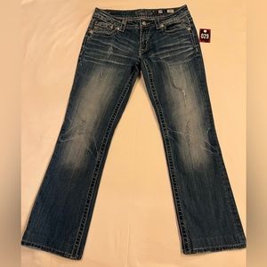 Womens Miss Me LowRise Bootcut Jeans Size 29 Medium Blue Wash